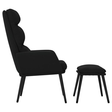 vidaXL Πολυθρόνα Relax Μπλε από Ύφασμα και Συνθετικό Δέρμα με Σκαμπό 70x77x98cm 1 τεμ.