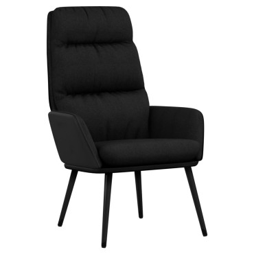 vidaXL Πολυθρόνα Relax Μπλε από Ύφασμα και Συνθετικό Δέρμα με Σκαμπό 70x77x98cm 1 τεμ.