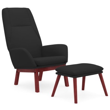 vidaXL Πολυθρόνα Relax Μαύρο Υφασμάτινη με Υποπόδιο 70x77x94cm 1 τεμ.