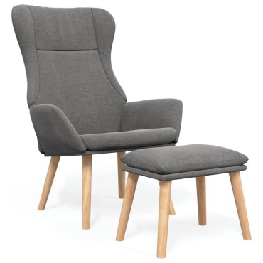 vidaXL Πολυθρόνα Relax Ανοιχτό Γκρι Υφασμάτινη με Υποπόδιο 70x77x94cm 1 τεμ.