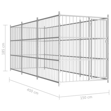 vidaXL Κλουβί Σκύλου Εξωτερικού Χώρου 450 x 150 x 185 εκ.