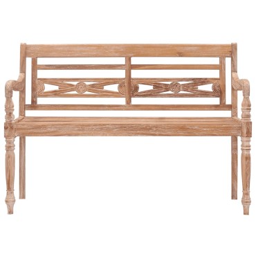 vidaXL Παγκάκι Batavia Μασίφ Ξύλο Teak με Λευκό Φινίρισμα 120x51,5x84cm 1 τεμ.
