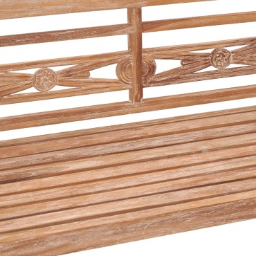 vidaXL Παγκάκι Batavia Μασίφ Ξύλο Teak με Λευκό Φινίρισμα 120x51,5x84cm 1 τεμ.