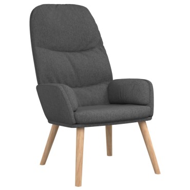 vidaXL Πολυθρόνα Relax Σκούρο Γκρι Υφασμάτινη με Σκαμπό 70x77x98cm 1 τεμ.