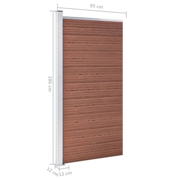 vidaXL Πάνελ Περίφραξης Καφέ 95x186cm από WPC