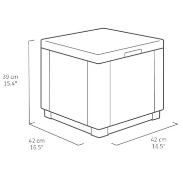Allibert Σκαμπό με Αποθηκευτικό Χώρο Cube Χρώμα Καπουτσίνο 42x42x39cm