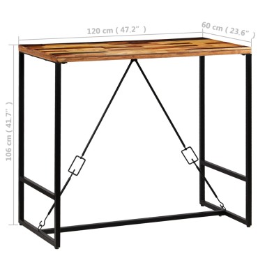 vidaXL Τραπέζι Μπαρ 120x60x106cm από Μασίφ Ανακυκλωμένο Ξύλο 1 τεμ.