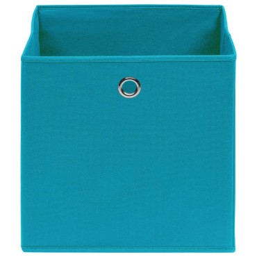 vidaXL Κουτιά Αποθήκευσης 4 τεμ. Γαλάζια 32 x 32 x 32 εκ. Υφασμάτινα