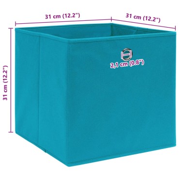 vidaXL Κουτιά Αποθήκευσης 4 τεμ. Γαλάζια 32 x 32 x 32 εκ. Υφασμάτινα