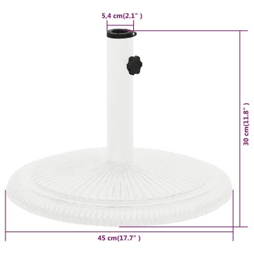 vidaXL Βάση Ομπρέλας Λευκή 45 x 45 x 30 εκ. από Χυτοσίδηρο