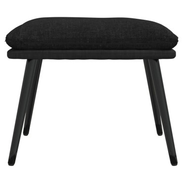 vidaXL Υποπόδιο Μαύρο 45x29,5x35cm Ύφασμα & Συνθετικό Δέρμα 1 τεμ.