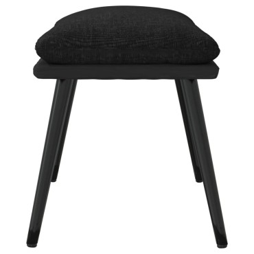 vidaXL Υποπόδιο Μαύρο 45x29,5x35cm Ύφασμα & Συνθετικό Δέρμα 1 τεμ.