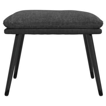 vidaXL Υποπόδιο Σκούρο Γκρι 45x29,5x35cm Ύφασμα & Συνθετικό Δέρμα 1 τεμ.