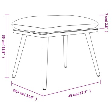 vidaXL Υποπόδιο Σκούρο Γκρι 45x29,5x35cm Ύφασμα & Συνθετικό Δέρμα 1 τεμ.