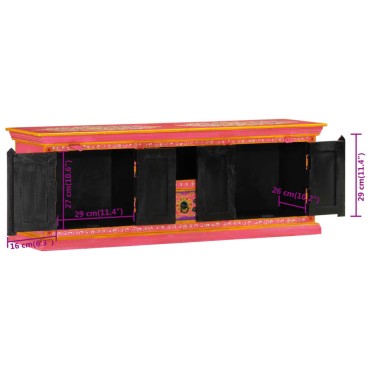 vidaXL Έπιπλο Τηλεόρασης Ροζ 110x30x40cm από Μασίφ Ξύλο Μάνγκο