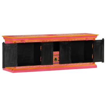 vidaXL Έπιπλο Τηλεόρασης Ροζ 110x30x40cm από Μασίφ Ξύλο Μάνγκο