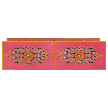 vidaXL Έπιπλο Τηλεόρασης Ροζ 110x30x40cm από Μασίφ Ξύλο Μάνγκο