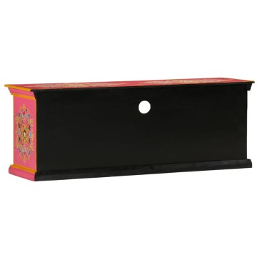 vidaXL Έπιπλο Τηλεόρασης Ροζ 110x30x40cm από Μασίφ Ξύλο Μάνγκο