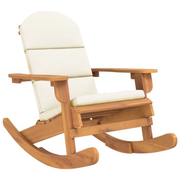 vidaXL Καρέκλα Κουνιστή Adirondack με Μαξιλάρια από Μασίφ Ξύλο Ακακίας 75x105x90cm 1 τεμ.