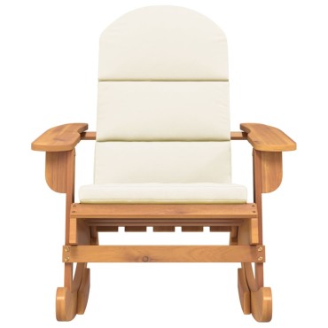 vidaXL Καρέκλα Κουνιστή Adirondack με Μαξιλάρια από Μασίφ Ξύλο Ακακίας 75x105x90cm 1 τεμ.