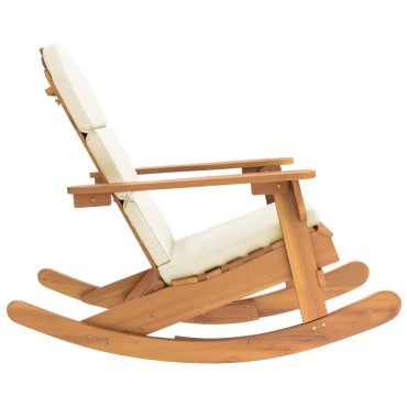 vidaXL Καρέκλα Κουνιστή Adirondack με Μαξιλάρια από Μασίφ Ξύλο Ακακίας 75x105x90cm 1 τεμ.