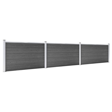 vidaXL Σετ Πάνελ Περίφραξης Μαύρο 526x105cm από WPC