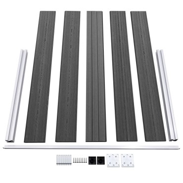 vidaXL Σετ Πάνελ Περίφραξης Μαύρο 526x105cm από WPC