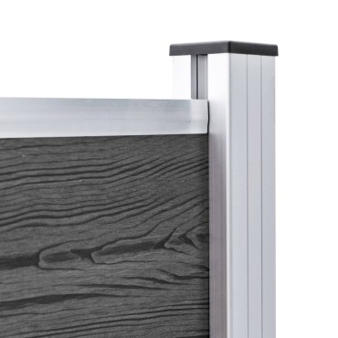 vidaXL Σετ Πάνελ Περίφραξης Μαύρο 526x105cm από WPC