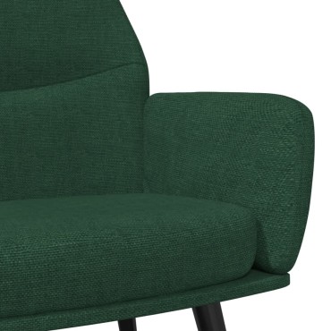 vidaXL Πολυθρόνα Relax Σκούρο Πράσινο Υφασμάτινη με Σκαμπό 70x77x94cm 1 τεμ.