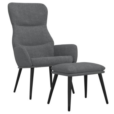 vidaXL Πολυθρόνα Relax Ανοιχτό Γκρι Υφασμάτινη με Σκαμπό 70x77x94cm 1 τεμ.