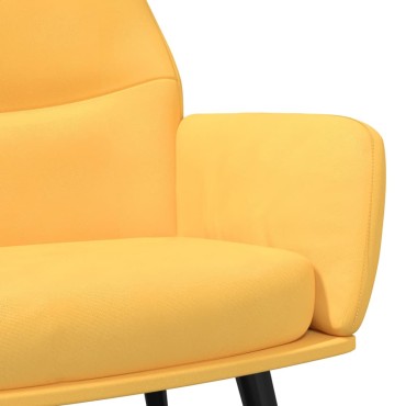 vidaXL Πολυθρόνα Relax Κίτρινη Μουσταρδί Υφασμάτινη με Σκαμπό 70x77x94cm 1 τεμ.