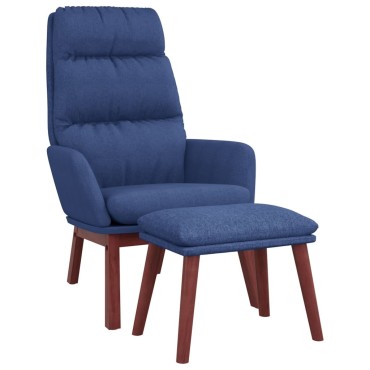vidaXL Πολυθρόνα Relax Μπλε Υφασμάτινη με Σκαμπό 70x77x98cm 1 τεμ.