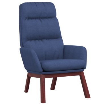vidaXL Πολυθρόνα Relax Μπλε Υφασμάτινη με Σκαμπό 70x77x98cm 1 τεμ.