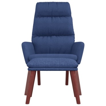 vidaXL Πολυθρόνα Relax Μπλε Υφασμάτινη με Σκαμπό 70x77x98cm 1 τεμ.