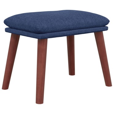 vidaXL Πολυθρόνα Relax Μπλε Υφασμάτινη με Σκαμπό 70x77x98cm 1 τεμ.