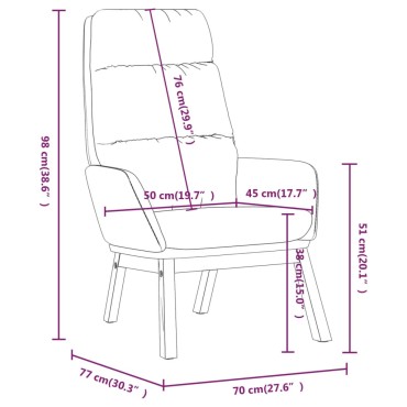 vidaXL Πολυθρόνα Relax Μπλε Υφασμάτινη με Σκαμπό 70x77x98cm 1 τεμ.
