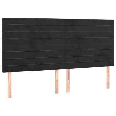 vidaXL Κεφαλάρι Μαύρο Βελούδινο 160x5x118/128cm 1 τεμ.