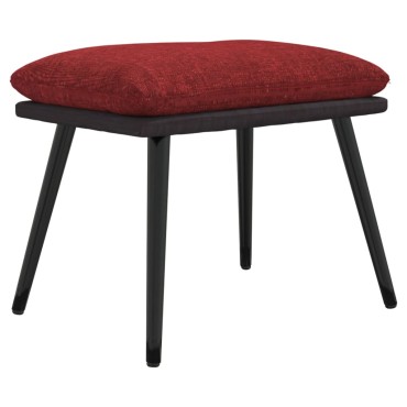 vidaXL Υποπόδιο Μπορντό 45x29,5x35cm Ύφασμα & Συνθετικό Δέρμα 1 τεμ.