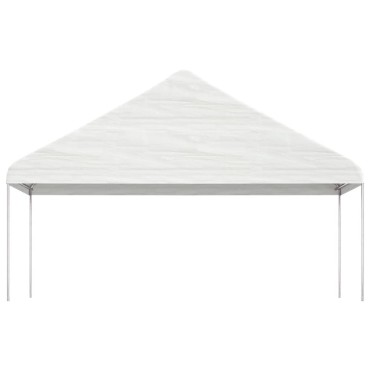 vidaXL Κιόσκι με Τέντα Λευκό 5,88 x 2,23 x 3,75 μ. από Πολυαιθυλένιο