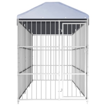 vidaXL Κλουβί Σκύλου Εξωτερικού Χώρου 450 x 150 x 200 εκ. με Στέγαστρο
