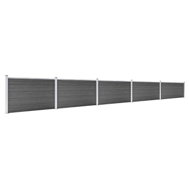 vidaXL Σετ Πάνελ Περίφραξης Μαύρο 872x105cm από WPC