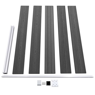 vidaXL Σετ Πάνελ Περίφραξης Μαύρο 872x105cm από WPC