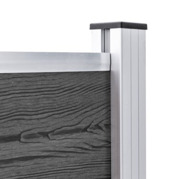 vidaXL Σετ Πάνελ Περίφραξης Μαύρο 872x105cm από WPC