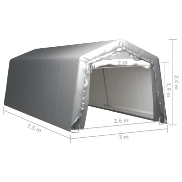 vidaXL Τέντα Αποθήκευσης Γκρι 300 x 750 εκ. Ατσάλινη