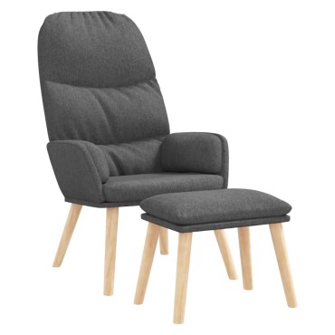 vidaXL Πολυθρόνα Relax Ανοιχτό Γκρι Υφασμάτινη με Σκαμπό 70x77x98cm 1 τεμ.