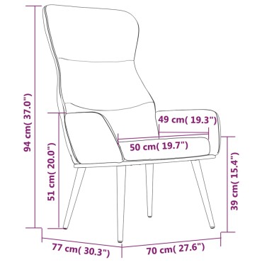 vidaXL Πολυθρόνα Relax Μπλε Υφασμάτινη με Σκαμπό 70x77x94cm 1 τεμ.