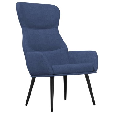 vidaXL Πολυθρόνα Relax Μπλε Υφασμάτινη με Σκαμπό 70x77x94cm 1 τεμ.