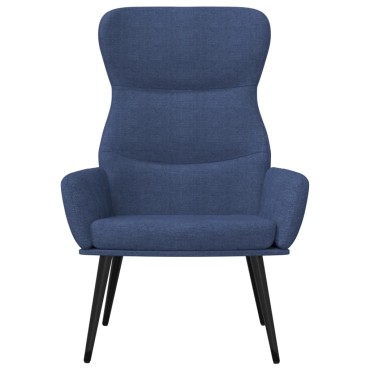 vidaXL Πολυθρόνα Relax Μπλε Υφασμάτινη με Σκαμπό 70x77x94cm 1 τεμ.