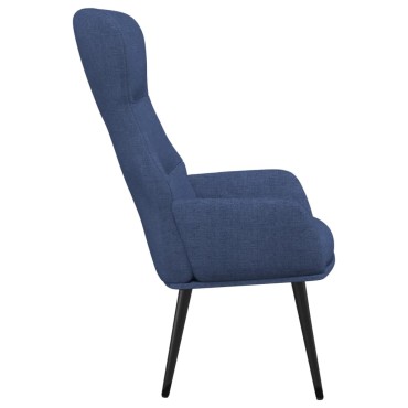 vidaXL Πολυθρόνα Relax Μπλε Υφασμάτινη με Σκαμπό 70x77x94cm 1 τεμ.