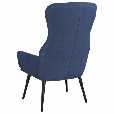 vidaXL Πολυθρόνα Relax Μπλε Υφασμάτινη με Σκαμπό 70x77x94cm 1 τεμ.